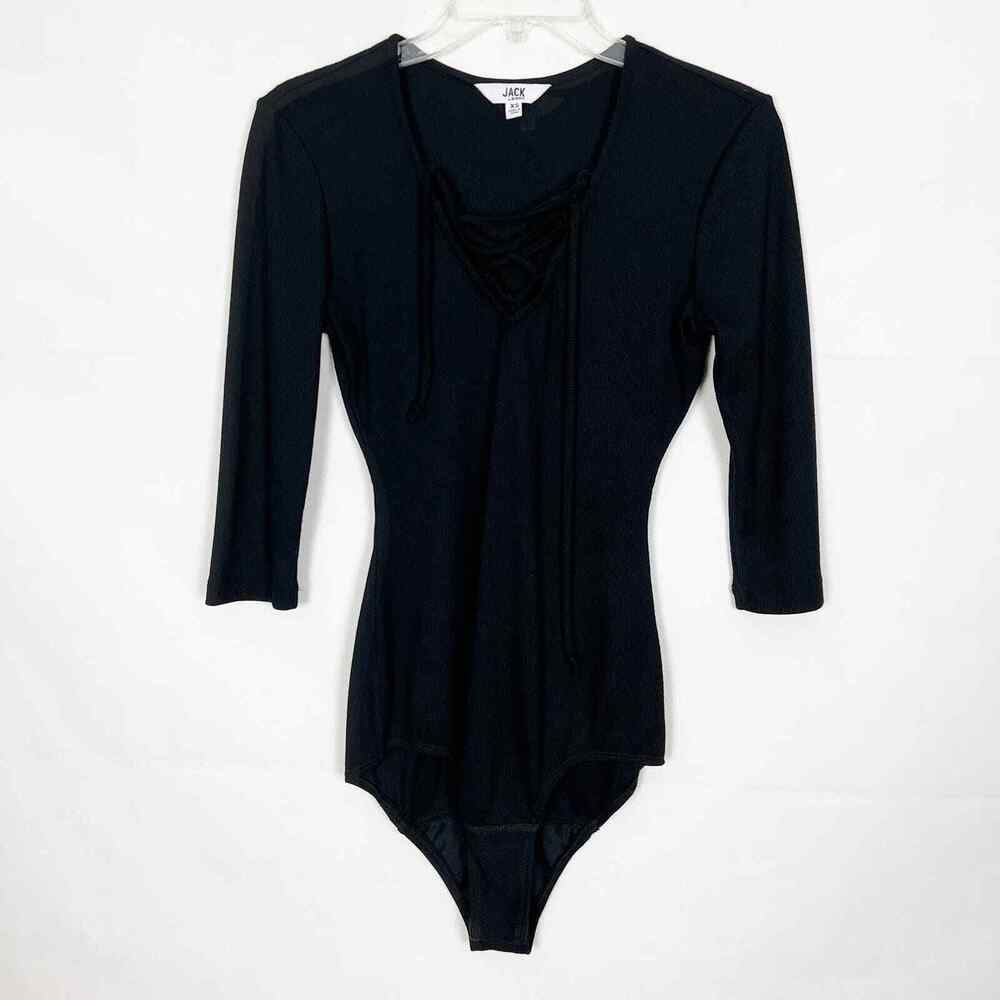 Jack by BB Dakota Women's Lace Up Ribbed Bodysuit Size XS